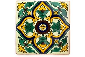 Tumia LAC Mattonelle Messicane Talavera Fatte a Mano da 10.5 cm.