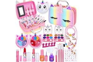 Lubibi Unicorn Ensembles de Maquillage Lavables pour Filles avec Vernis à Ongles, Rouge à Lèvres pour Les Cadeaux d'anniversaire de Noël Jouet pour Filles 3 4 5 6 7 8