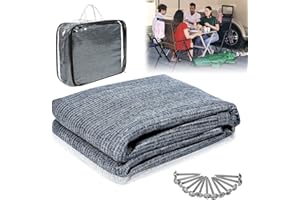 NAIZY Alfombra de Toldo 400x500cm Con 19 Clavos y 18 Agujeros - Carpa Base HDPE Para Camping - Incluye Bolsa de Transporte y Colchoneta (Gris-Azul)