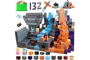 KNOIUAO Construction Magnetique Enfant 132 Pièces, Cubes de Jeu Magnétiques pour Enfants, Blocs de Constructions Aimantés, Cadeau pour Garçon et Fille, jeu de Construction pour Enfants 3 4 5 6 7 8 9 10 Ans
