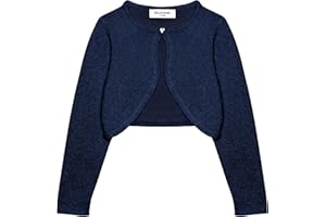 Bolerose Girls Long Sleeve Sparkle Cardigan Childrens Kids Bolero Shrug