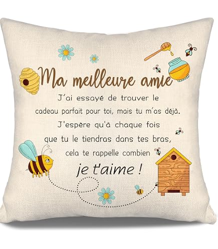 Housse De Coussin Inspiration Fille - Message Motivant - Lin Doux - Cadeau Anniversaire/Noël
