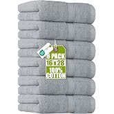 Utopia Towels - Hand Towels 16" x 28" - Pack of 6 (Cool Grey) | Premium Ultra Soft Ring Spun Cotton - Highly Absorbent Great