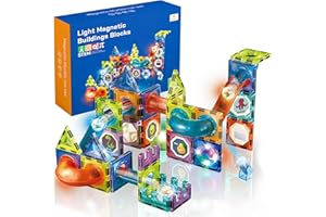 CELMAN Montessori magnetyczne klocki, 75 części, magnesy z akcesoriami, zabawka Montessori, tor kulkowy dla dzieci od 3, 4, 5, 6, 7, 8 lat, STEM, zabawka edukacyjna, prezent