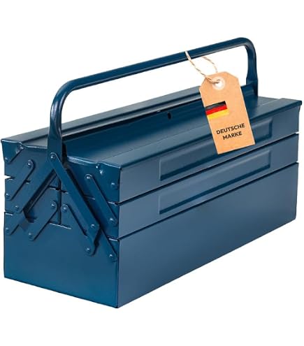 ST-350-B Boîte à Outils Trusco - Bleu, Fabriqué Au Japon, Dimensions Précises Pour Rangement Professionnel