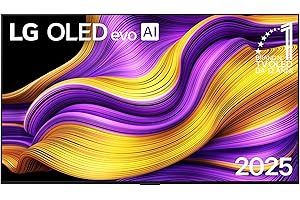 LG OLED evo AI G5 TV 55 pollici, Smart TV 4K, Staffa a muro inclusa, Processore α11 Gen2, Brightness Booster Ultimate, webOS con AI, Dolby Vision e Atmos, VRR e GSYNC 4K@165Hz, OLED55G55LW 2025
