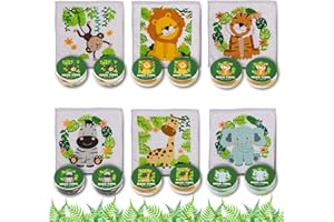 Bada Bing Juego de 12 toallas mágicas de safari, animales zoológicos, toallas mágicas para niños, aprox. 30 x 30 cm, regalo de cumpleaños infantil