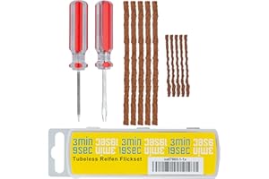 3min19sec Set de 12 Rustines pour Pneus Vélo et VTT Tubeless - Tire Repair Kit MTB pour Les déplacements I Set de réparation Tubeless I Tubeless Repair Kit I Tubeless Set