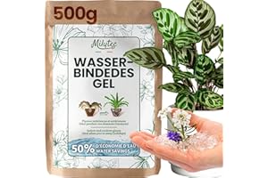VIRHEA Wasserretentions-Gel Granulat 500g – Wasserperlen für Pflanzen | Automatische Bewässerung für Innen & Außen | Ideal für 600L Blumenerde + Gratis E-Book