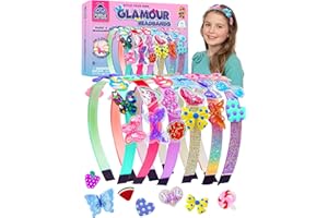 PURPLE LADYBUG Glamour Headband Making Kit for Girls - DIY Hair Accessories & Hair Bands - Craft Kits for Kids - 5 Year Old Girls Gifts, Girl Birthday Presents for Ages 5-10, Summer Crafts Activity