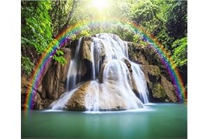 decomonkey - Papier Peint Intissé Cascade Chute d'eau 300x210 cm - Panoramique Image XXL Maison Chambre Déco Photo Murale Décorative Tenture Murale pour Appartement Décoration Salon