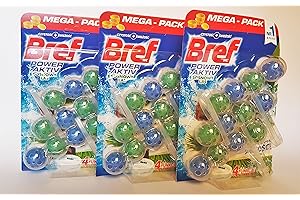 Bref WC inodoro limpiador 4Function energía fórmula Aktiv Mega Pack (3Count) pino