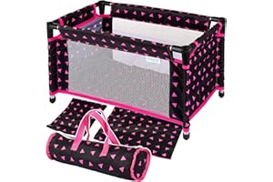 Kinderplay Puppenreisebett – Faltbares Puppenbett mit Tragetasche & Bettwäsche – Für 43–46 cm Puppen (Baby Born, Baby Annabell) – Leichtes Spielzeugbett, Modell KP0400R