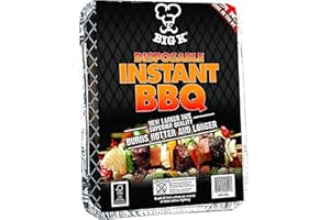 TOPLINE Big K Disposable Instant BBQ Tray - All In One Barbecue Instant Light Charcoal Grill Tray with Topline Card. Ideal for Garden BBQs, Camping Grill, Outdoor Parties, and Picnic. TPLT1