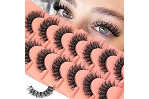 TOOCHUNAG False Eyelashes Cat Eye Lashes 14mm DD Curl Russian Lashes Natural Strip Lashes Fluffy Eyelashes Russian Strip Lash Volume Fake Lashes 7 Pairs by TOOCHUANG
