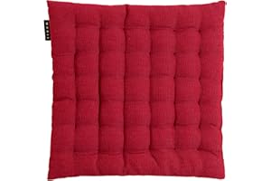 ‎LINUM LINUM Pepper Elegantes Sitzkissen für Indoor und Outdoor 40x40 cm, 100% Baumwolle, Waschbar, Rot