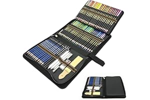TVFLY Set di matite da disegno professionali da disegno, 72 matite colorate e matite da disegno con strumenti da disegno in custodia con cerniera, ideale per artisti e adulti