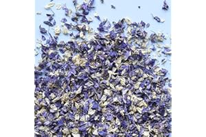 FLOWER CONFETTI NATURAL BIODEGRADABLE DRIED FLOWER PETAL WEDDING CONFETTI (Premium Mix: Cadbury Purple, Blue & Ivory, 1 Litre)