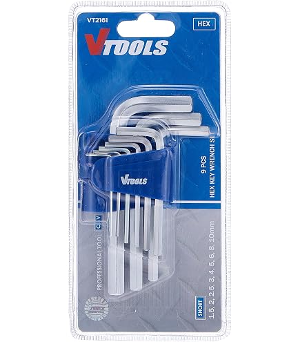 Titan 12771 Sechskantschlüssel-Set 8-teilig – Metrische Größen 1,5-8 Mm, 3-Positionen-Verriegelung