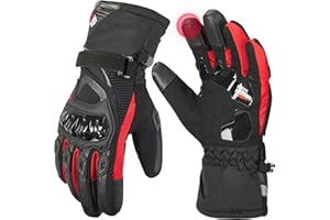 KEMIMOTO Winter Motorradhandschuhe, Motorrad Handschuhe Winter, Wasserdicht, für Motorradfahren, Skifahren, Roller