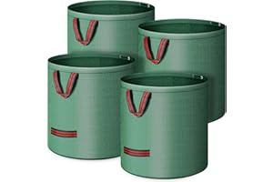ZEAWAVSL 4x 272l Sacs de Jardin IndéChirables, Sac de Jardin Extra Et Robuste, Sac de Jardin Pliable Et Lavable En Tissu PolypropylèNe de 150 G/M2, Adapté Aux Feuilles, à L'Herbe Et Aux DéChets de Jardin