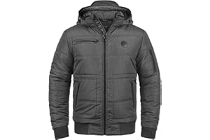 Blend BHBoris Herren Winterjacke Steppjacke Jacke gefüttert mit Abnehmbarer Kapuze Reißverschlusstaschen Regular fit