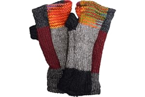 Gheri Women's Warm Woolen Fleece Lined Hand Knitted Mittens Gloves Handwarmers