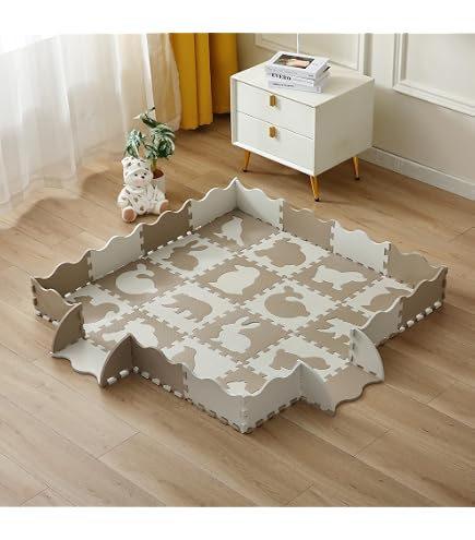 LittleTom - Tappetino Puzzle In Schiuma EVA Per Bambini, 27 Pezzi 30x30 Cm, Spessore 1 Cm