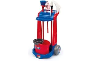Grandi Giochi - Reinigungswagen Vileda for Kids, die Originalversion Spielzeug mit Besen, Wischmop und Eimer, IAM01200