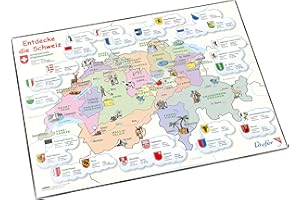 Läufer, sottomano da scrivania con cartina geografica Scoprire la Svizzera