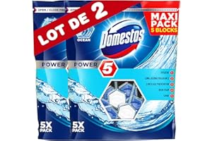 ‎DOMESTOS Domestos Power 5 Ocean, 10 WC Steine, 2er Pack (2x5 Stück)