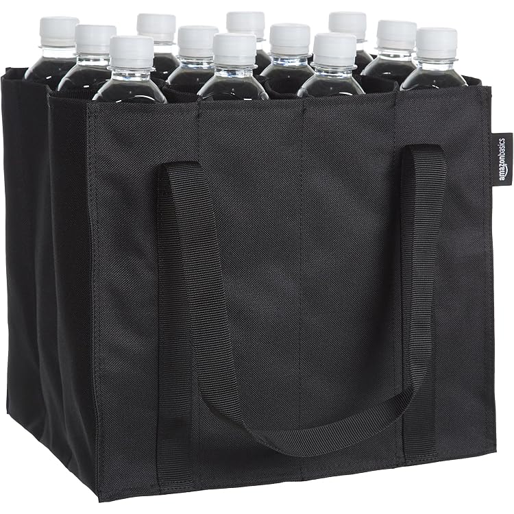 Sac à Bouteilles 12 Compartiments – Feutre Recyclé – 37x32x22 Cm – Transport Vin, Camping, Pique-nique – Pliable