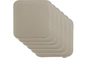 Brandsseller Set di 6 Cuscini in Feltro 35x35x2 cm – Cuscini quadrati e robusti per sedie da interno ed esterno, imbottiti e resistenti - Beige