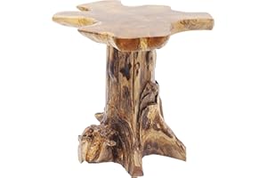 ‎KARE Kare Design Beistelltisch Tree Klein Nature, Braun, Teak Massivholz, Wohnzimmertisch, Couchtisch, 50x40x40cm (H/B/T)