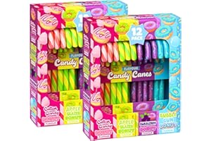 AKEDE Assorted Flavour Candy Canes 24 Pieces, 260g | Stocking Filler | Christmas Sweets | Christmas eve box filler | Candy Decorations