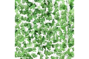 Zippicks Plantas Hiedra Artificial, Enredaderas Artificiales 12 PCS, 2M Guirnalda de Hiedra Artificial, Planta Artificial Colgante, para Habitación, Cocina, Patio, Columpio, Boda, Oficina