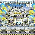 Obussgar Police Birthday Party Decorations - Police Party Supplies including Banner, Backdrop, Cake Toppers, Plates, Cups, Napkins, Balloons, Tablecloth for Birthday Party Baby Shower - Serves 20