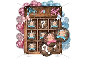 ‎R&M ORIENT MOCADA® Gender Reveal Party Spiel 2.0 – Tic Tac Toe – Babyshower zur Geschlechts Enthüllung - Ratespiel Jungen & Mädchen Partydeko – Boy and Girl Party Dekoration – Persönliches Geschenk (Blue & Pink)