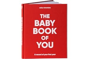 COLOUR CHRONICLES Baby Memory Book | Keepsake of Baby’s First Year | Personalised Baby Book | Unique Baby Gift for Girls & Boys | Record Memories with this Cherished Cloth Covered Hardback Journal | 96 Pages - Red