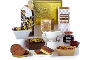 Virginia Hayward Christmas Hamper, Christmas to a Tea - Hampers & Gourmet Gifts Decadent Festive Treats with Biscuits, Chocolates, Cake, Preserve and Tea - Delicious Christmas Presents