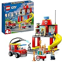 LEGO City Fire Caserma dei Pompieri e Autopompa con Camion Giocattolo dei Vigili del Fuoco, Giochi per Bambini e Bambine dai 