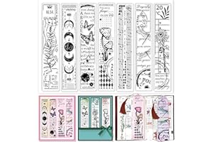 GLOBLELAND Tema de Marcador de Etiqueta de Palabras de Flores Vintage Sello Transparente Sello de Silicona Sellos Transparentes de Goma para Hacer Tarjetas DIY Decoración de Álbum de Recortes