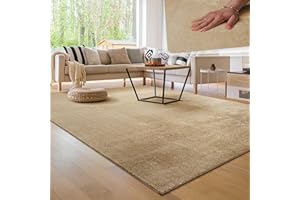 PACO HOME Tappeto per soggiorno Unicolore Lavabile Morbido pelo corto morbido, Dimensione:120x170 cm, Colore:Beige 2