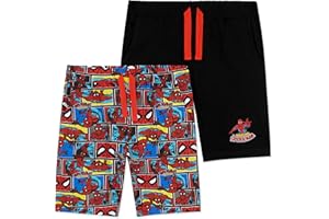 Marvel Spiderman Pantaloncini Bambino, 2-Pack Bermuda Ragazzo in Cotone, Jersey Shorts 2-14 Anni, Abbigliamento da Calcio, Basket, Tennis