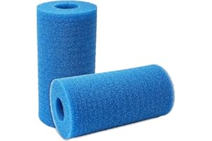 USEAMIE 2PCS Swimming Pool Filter Reusable Washable Pool Filter Foam Sponge Cartridge for Intex Type A