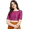 OOMPH! Women's Art Silk Solid Half Sleeve Fitted Blouse Pack of 1