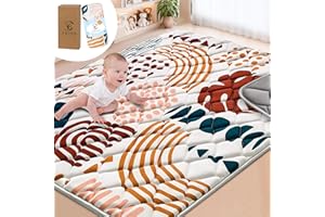 Ybike Tappetino Gioco Pavimento, 180x150cm Grande Tappeto Pieghevole Antiscivolo Spesso, Morbido Tappeto Portatile, Lavabile in Lavatrice (Foglie Boho)