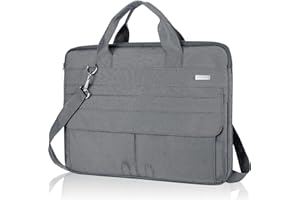 LANDICI Laptop Bag 15.6 Inch with Shoulder Strap, 360° Protective Waterproof Computer Case Sleeve for MacBook Air 15, MacBook Pro 15/16, 15-16” HP Lenovo Dell ASUS, Slim Briefcase for Men-Grey