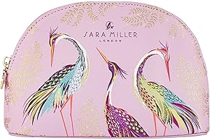 Sara Miller Beauty Haveli Garden Small Pink Cosmetic Wash Hand Bag | Toiletries & Beauty Essentials | Vegan Leather | Printed | Travel Gift