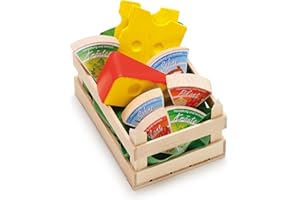 Erzi Pretend Play en bois épicerie Merchandize assortis Petit Fromage - Version Anglaise